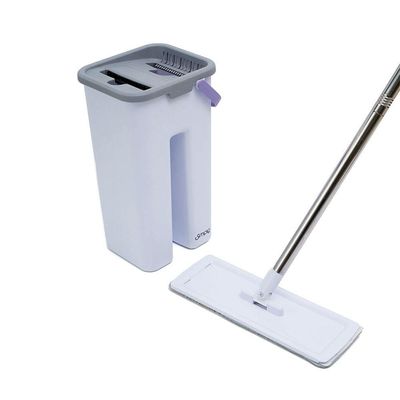 Mop Simplo Slim Com Balde Ultra Compacto E Esfregão De Microfibra