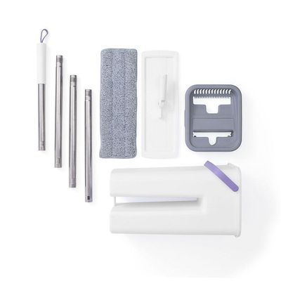 Mop Simplo Slim Com Balde Ultra Compacto E Esfregão De Microfibra