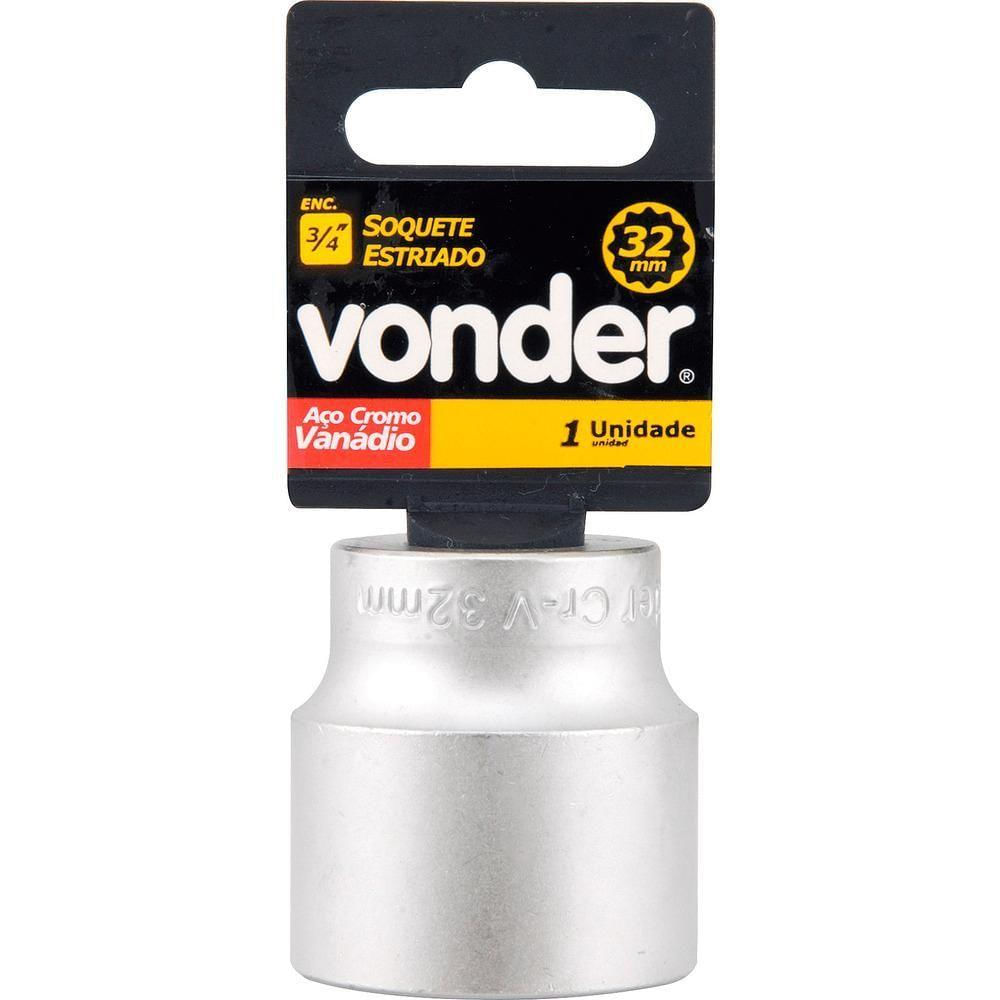 Soquete Estriado Enc 3/4" 19mm Curto Vanád. Vonder