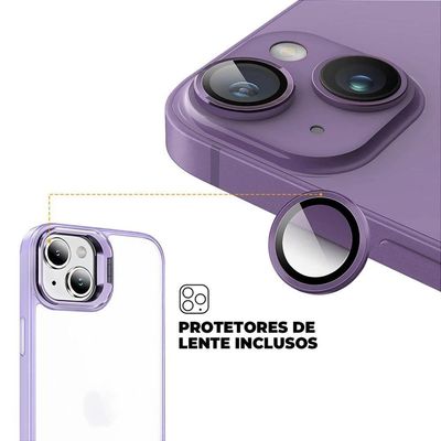 Kit Capa Gravity Lilás E Pelicula Defender Pro Privacidade Para Iphone 15 - Gshield
