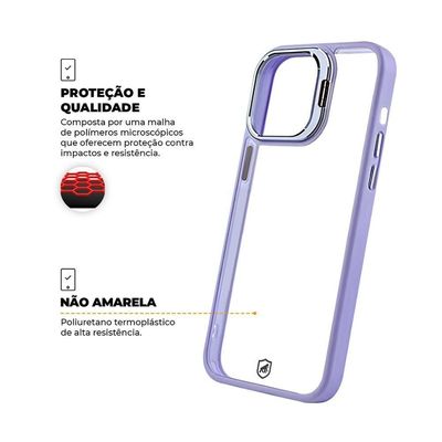 Kit Capa Gravity Lilás E Pelicula Defender Pro Privacidade Para Iphone 15 - Gshield