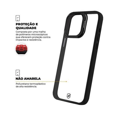 Kit Capa Gravity Preta E Pelicula Ultra Glass Para Iphone 15 - Gshield