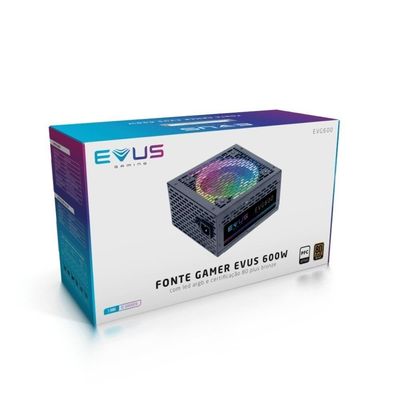 Fonte Gamer Evus Evg600 Argb 600w