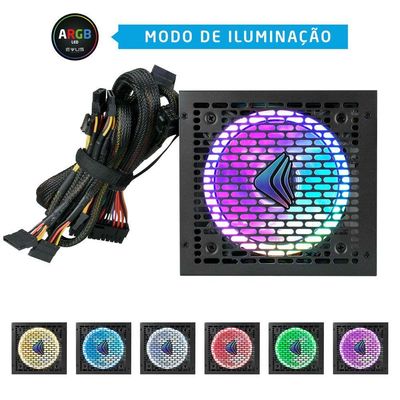 Fonte Gamer Evus Evg600 Argb 600w