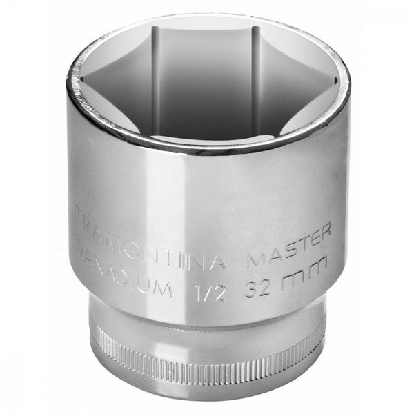 Soquete Sextavado 22 Mm Encaixe 1/2" Tramontina Em Aço