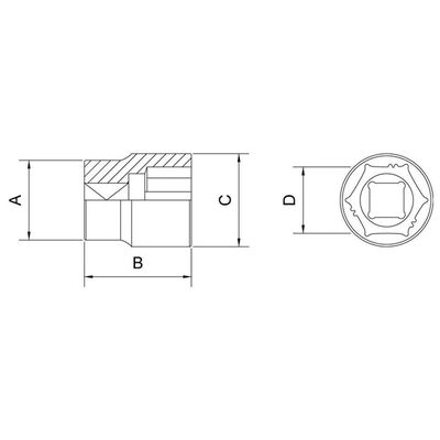 Soquete Xtractor Plus Em Aço Cromo Vanádio 17 Mm - Encaixe 1-2" Tramontina Pro Tramontina