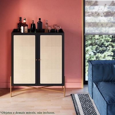Balcao Cafe Bar 2 Portas 93 Cm Pes Metal 28929 Oslo Nero Artesano Nero