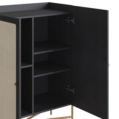Balcao Cafe Bar 2 Portas 93 Cm Pes Metal 28929 Oslo Nero Artesano Nero