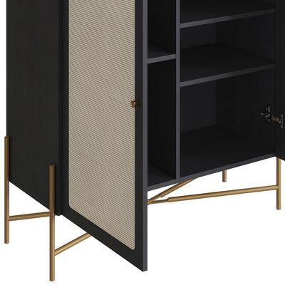 Balcao Cafe Bar 2 Portas 93 Cm Pes Metal 28929 Oslo Nero Artesano Nero