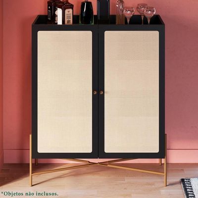 Balcao Cafe Bar 2 Portas 93 Cm Pes Metal 28929 Oslo Nero Artesano Nero