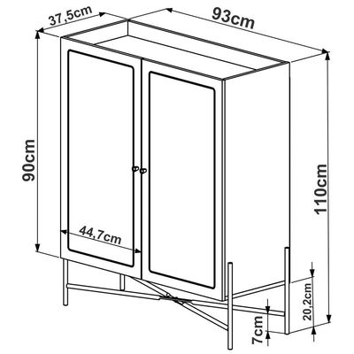 Balcao Cafe Bar 2 Portas 93 Cm Pes Metal 28929 Oslo Nero Artesano Nero