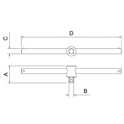 Cabo T Em Aço Cromo Vanádio 4.1/2" - Encaixe 1/4" Tramontina Pro Tramontina