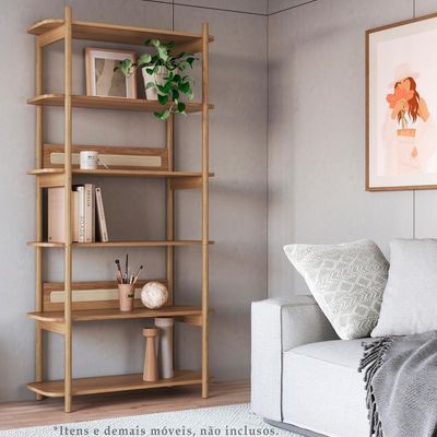 Estante 180 Cm 6 Prateleiras Pes Madeira Oslo 27965 Hanover Artesano Hanover