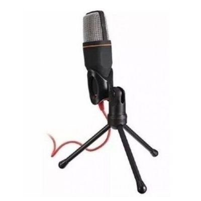 Microfone Condensador Profissional Com Tripé P2