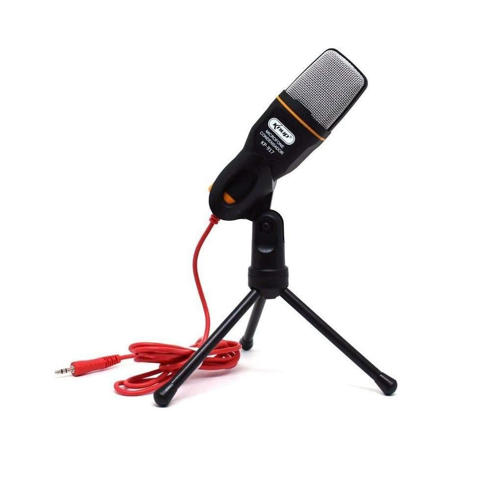 Microfone Condensador Knup Kp 917 de Mesa com Tripé e Cabo