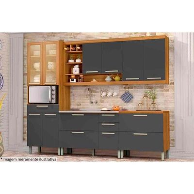 Armário Aéreo P- Cozinha Burguesa Premium C- 2 Portas 80cm Freijó-branco - Nesher