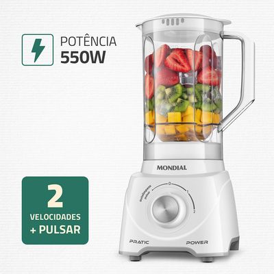 Liquidificador Pratic Power Mondial Branco - L-97-W 127V