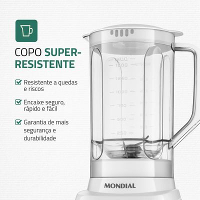 Liquidificador Pratic Power Mondial Branco - L-97-W 220V