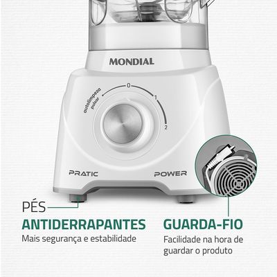 Liquidificador Pratic Power Mondial Branco - L-97-W 220V