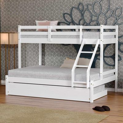 Treliche Com Cama Casal Slim Rb Madeira Maciça Branco Housin