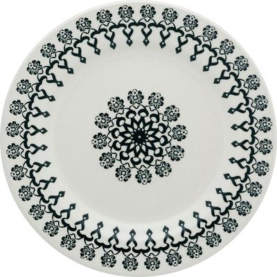 Kit 12 Pratos Rasos Donna Folk Oxford Cerâmica 24cm