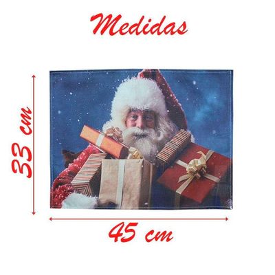 Jogo Americano Estampa Natalina Papai Noel 2 Peças