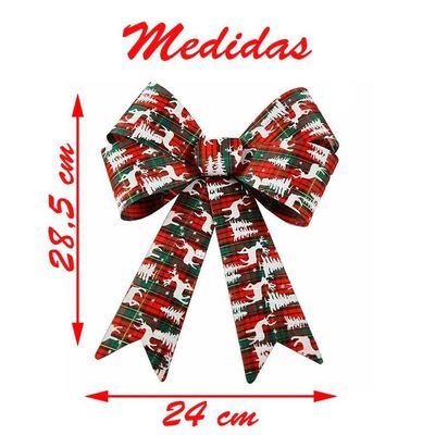 Enfeite árvore Natal Laço Decorado Figuras Natalinas 28,5 Cm