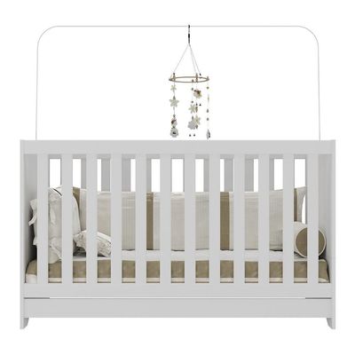 Berço 3 Em 1 Com Colchão Incluso Multimóveis Elza Fg2952 Branco