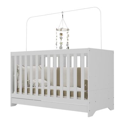 Berço 3 Em 1 Com Colchão Incluso Multimóveis Elza Fg2952 Branco