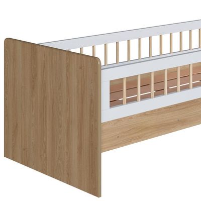 Cama Montessoriana Escada E Escorrega Aft010 Aveiro Oak Branco Comm Aveiro Oak Branco