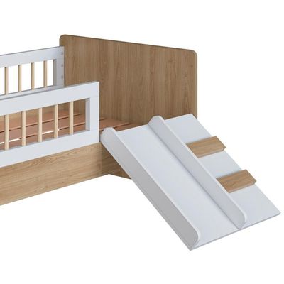Cama Montessoriana Escada E Escorrega Aft010 Aveiro Oak Branco Comm Aveiro Oak Branco