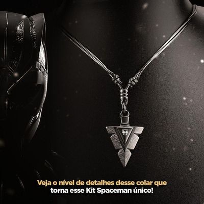 Relogio Masculino Pantera Preto Aço Inox + Cordão Corrente