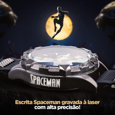 Relogio Masculino Pantera Preto Aço Inox + Cordão Corrente