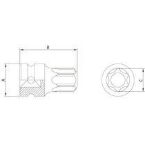 Soquete Impacto Ponta Trafix Aço Cromo Molibdênio T55 Encaixe 1/2pol Tramontina Pro Tramontina