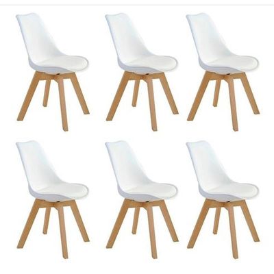 Kit 6 Cadeiras Leda Saarinen Design Branca Sala Cozinha Jantar