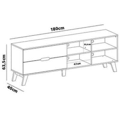 Rack Artely Verona com 180 cm de Largura, 2 Gavetas, Ideal para TV de Até 75 Marrom Cacau