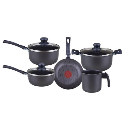 Conjunto de Panelas com 5 Peças Antiaderente Pratic Rochedo Cinza