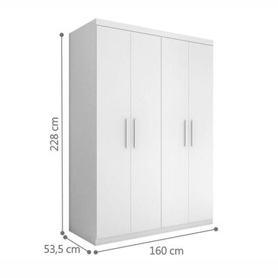 Roupeiro Casal Flórida Quatro Portas Branco
