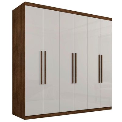 Roupeiro Singapura Casal Seis Portas Malbec Off White