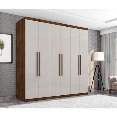 Roupeiro Singapura Casal Seis Portas Malbec Off White