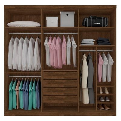 Roupeiro Singapura Casal Seis Portas Malbec Off White