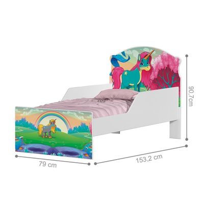 Cama Infantil Paraiso Unicórnio Com Colchão
