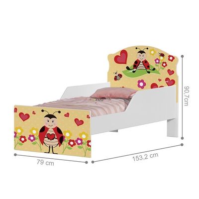 Cama Infantil Menina Joaninha Com Colchão