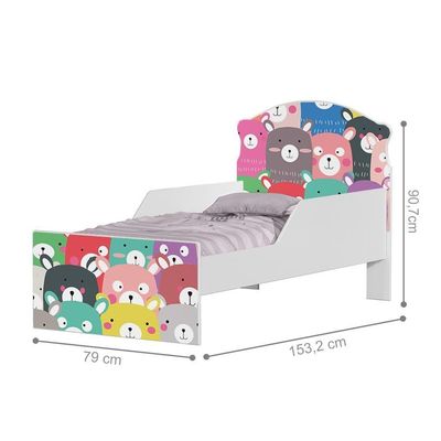 Cama Infantil Aquarela Dos Ursinhos Com Colchão