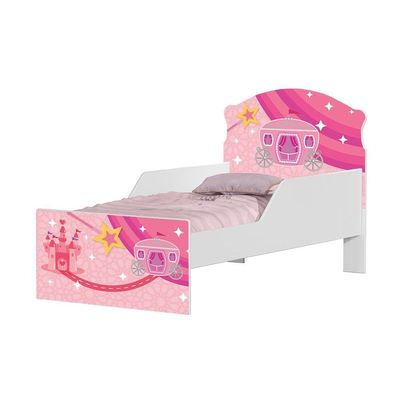 Cama Infantil Carruagem Rosa Com Colchão