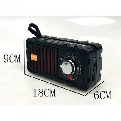 Rádio Caixa De Som Solar Recarregável Usb Lanterna Vermelho