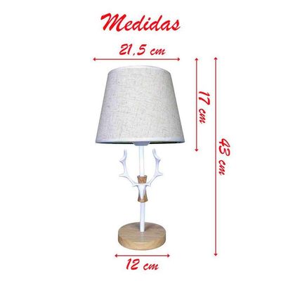 Kit Casal 2 Abajur Luminária Branca De Mesa 43cm Bivolt 110-220v