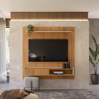 Painel Para Tv De 65 Polegadas Frisado Vigo Nature Off-white