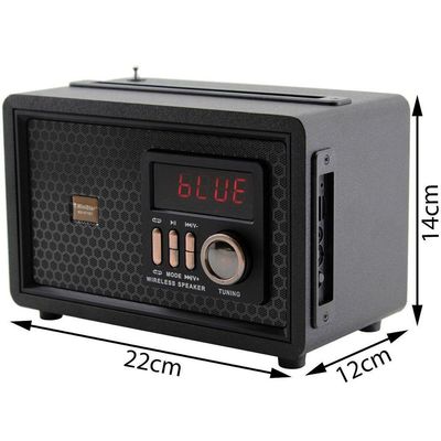 Caixa De Som Bluetooth Usb Sd Rádio Fm Preto Ms071bt