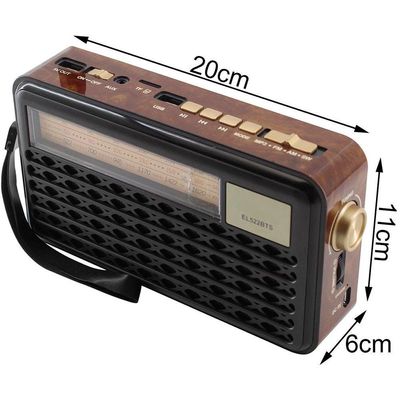 Caixa De Som Bluetooth Com Painel Solar Rádio Fm El522 Preto